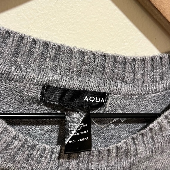 Aqua Brand Grey and White Layered Long Sleeve Sweater - Women’s Size Small - Picture 3 of 6